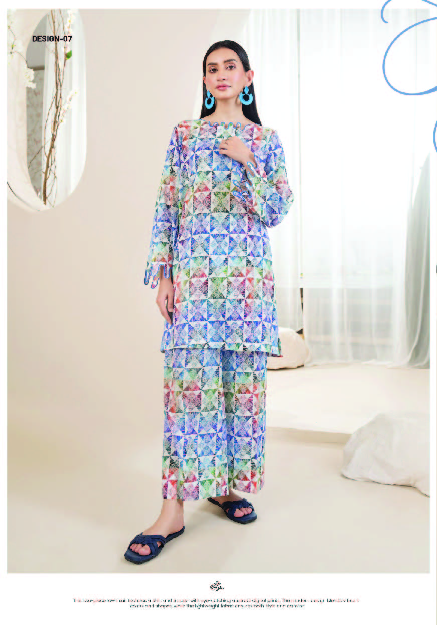 Digital Printed Multicolor Summer Set