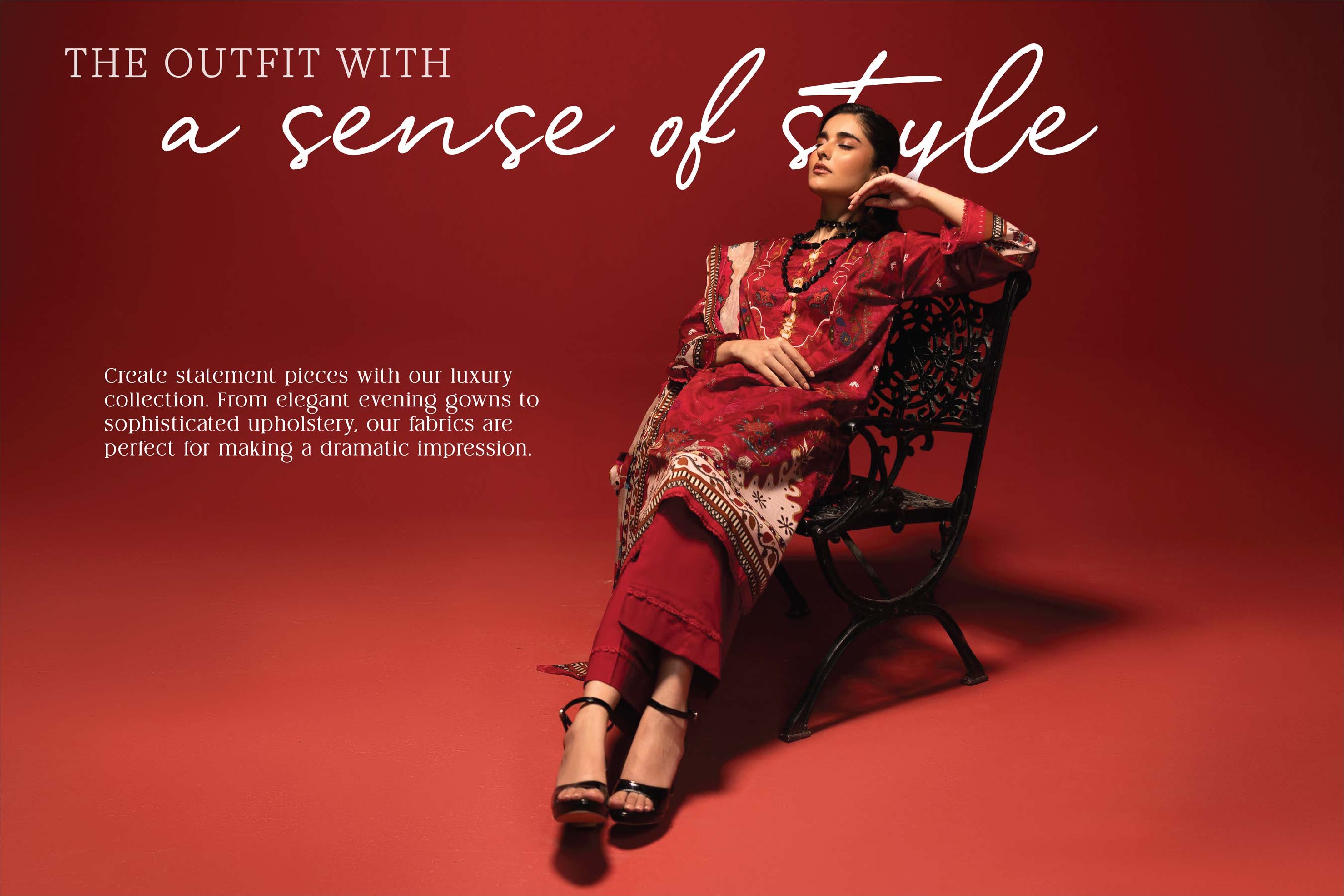 Crimson Heritage Lawn Suit – Luxury Unstitched 3-Piece with Bamber Dupatta (Summer ’25)