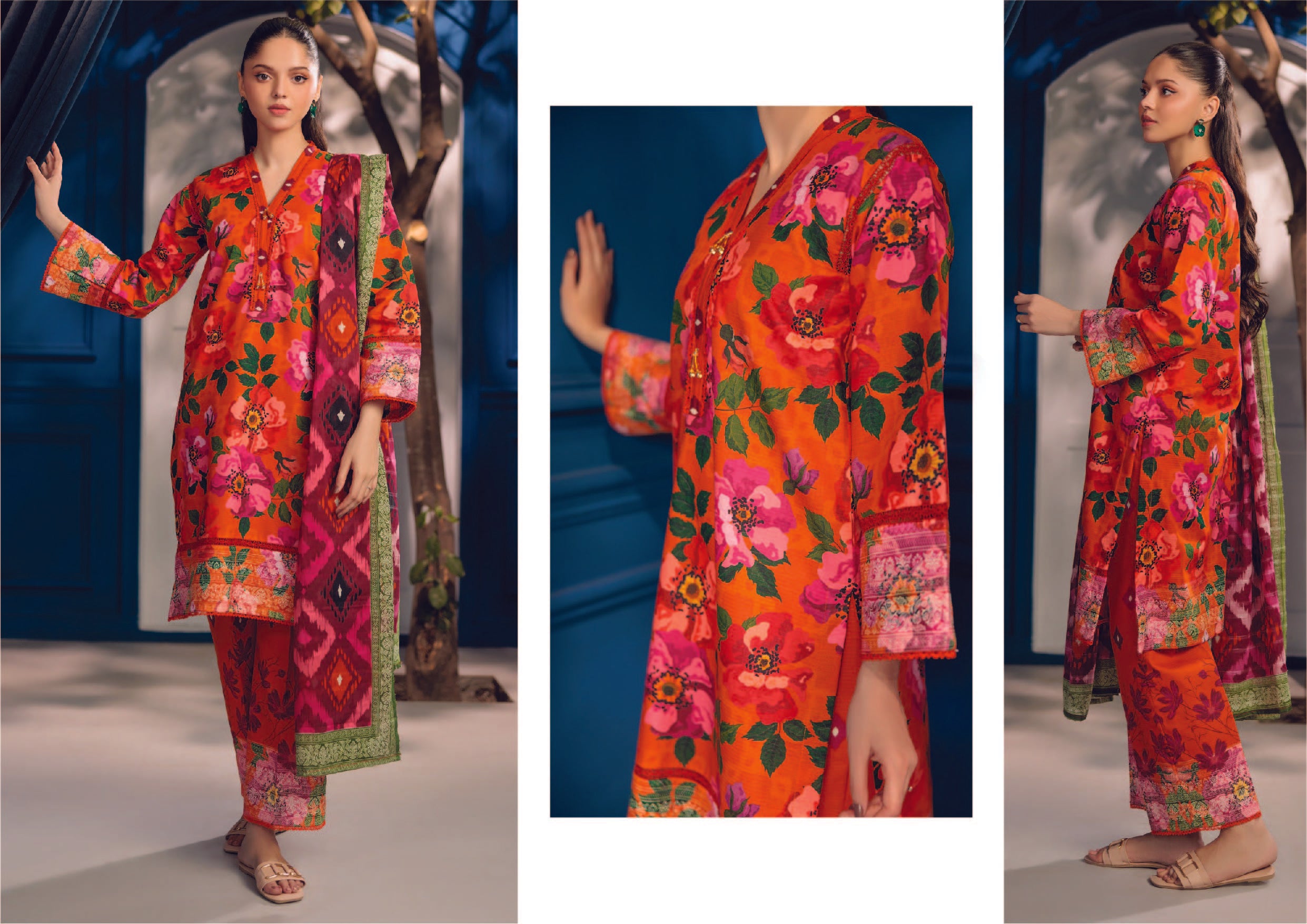 Unstitched 3-Piece Slub Voile Dupatta (Summer '25)
