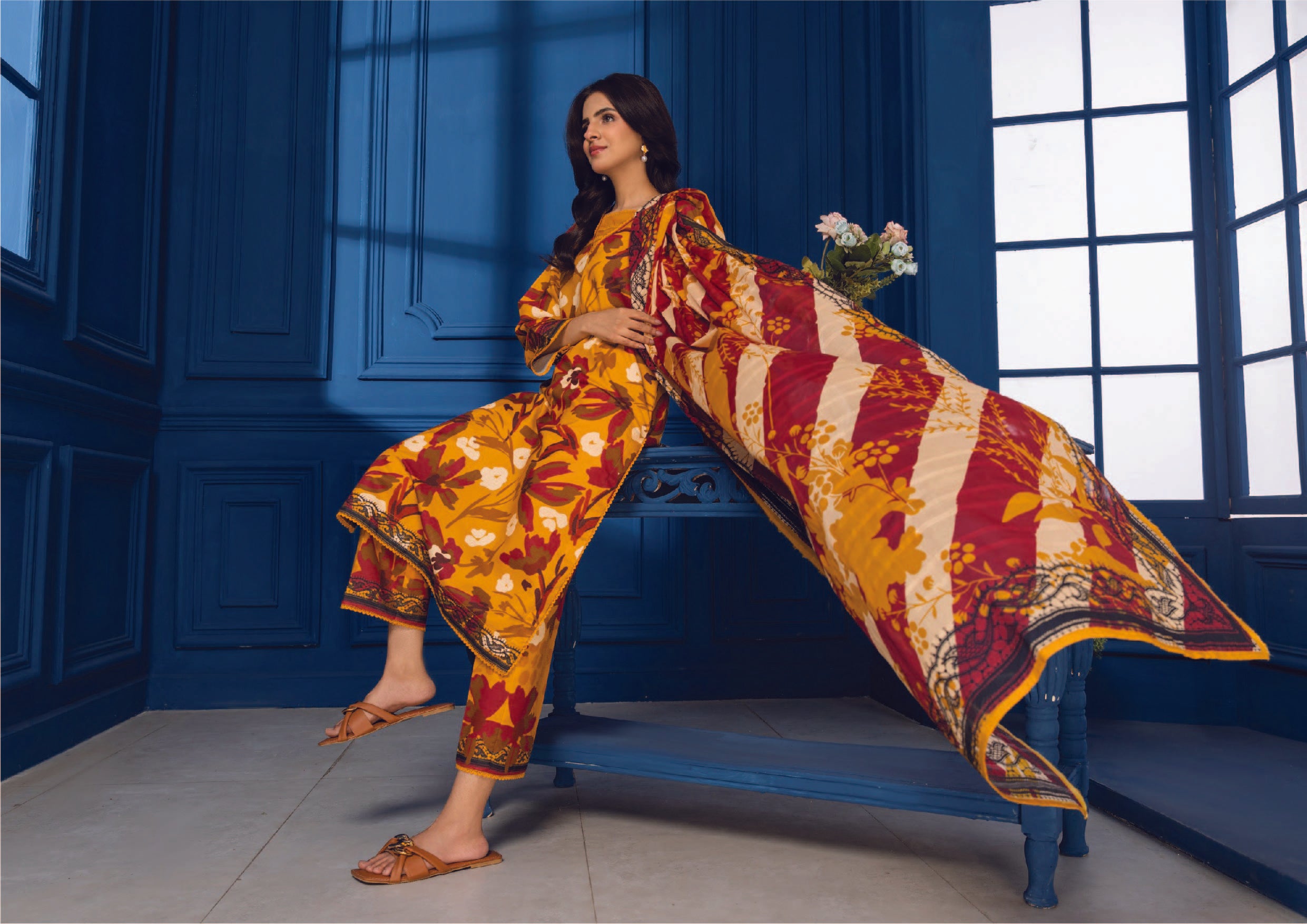 Unstitched 3-Piece Slub Voile Dupatta (Summer '25)